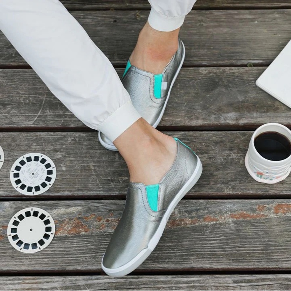 PLAE “Marten” Hematite Silver and Teal Size 7.5